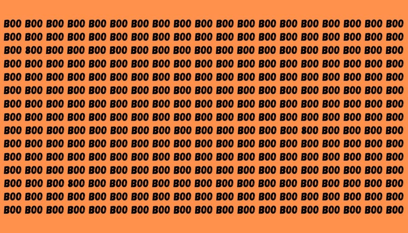 Can you spot 3 '800' among the 'BOO's in just 20 seconds? Challenge your eyesight now!